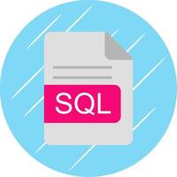 sql archivo formato plano circulo icono diseño vector