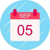 September Flat Circle Icon Design vector