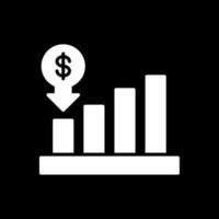 Interest Rate Glyph Inverted Icon Design vector