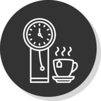 Clock Line Shadow Circle Icon Design vector