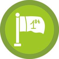 Flag Line Shadow Circle Icon Design vector