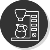 Coffee Maker Line Shadow Circle Icon Design vector