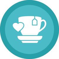 Love Coffee Line Shadow Circle Icon Design vector