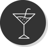 Martini Line Shadow Circle Icon Design vector