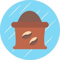 Coffee Bag Flat Circle Icon Design vector