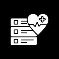 médico glifo invertido icono diseño vector