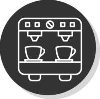 café máquina línea sombra circulo icono diseño vector