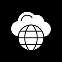 Cloud Network Glyph Inverted Icon Design vector