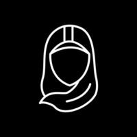 hijab línea invertido icono diseño vector