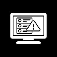 Warning Glyph Inverted Icon Design vector