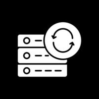 Data Synchronization Glyph Inverted Icon Design vector