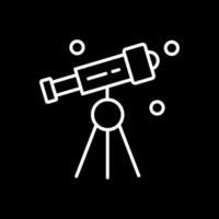 Telescope Line Inverted Icon Design vector