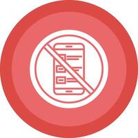 Prohibited Sign Line Shadow Circle Icon Design vector