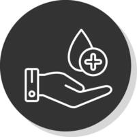 Donate Blood Line Shadow Circle Icon Design vector