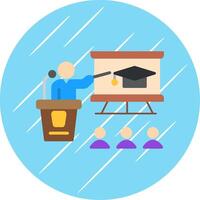 Business Class Flat Circle Icon Design vector