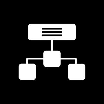 jerárquico estructura glifo invertido icono diseño vector