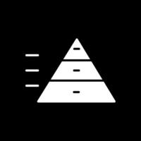 pirámide gráfico glifo invertido icono diseño vector
