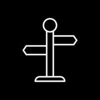 Direction Sign Line Inverted Icon Design vector