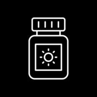 Sun Block Line Inverted Icon Design vector