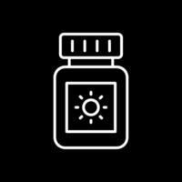 Sun Block Line Inverted Icon Design vector