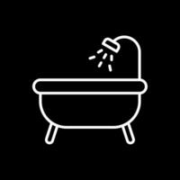 bañera línea invertido icono diseño vector