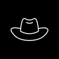 vaquero sombrero línea invertido icono diseño vector