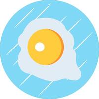 Fried Egg Flat Circle Icon Design vector