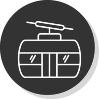 Cableway Line Shadow Circle Icon Design vector