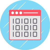 Binary Flat Circle Icon Design vector