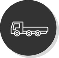 Truck Line Shadow Circle Icon Design vector