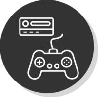 Gaming Console Line Shadow Circle Icon Design vector