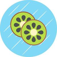 kiwi plano circulo icono diseño vector