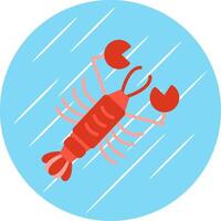 Lobster Flat Circle Icon Design vector