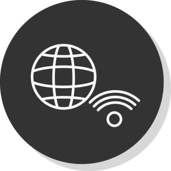 Internet Connection Line Shadow Circle Icon Design vector