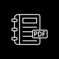 pdf línea invertido icono diseño vector