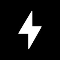 Thunder Bolt Glyph Inverted Icon Design vector