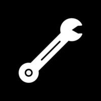 Spanner Glyph Inverted Icon Design vector