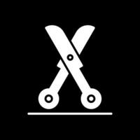 Shears Glyph Inverted Icon Design vector