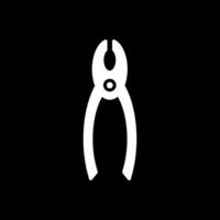 Pliers Glyph Inverted Icon Design vector