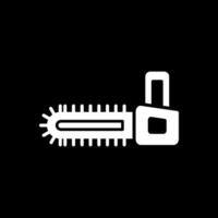 Chainsaw Glyph Inverted Icon Design vector