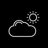 nube línea invertido icono diseño vector