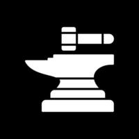 Anvil Glyph Inverted Icon Design vector