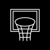 baloncesto aro línea invertido icono diseño vector