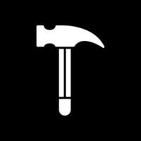 Hammer Glyph Inverted Icon Design vector