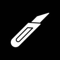 Utility Knife Glyph Inverted Icon Design vector