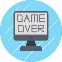 Game Over Flat Circle Icon Design vector