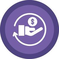 Refund Line Shadow Circle Icon Design vector