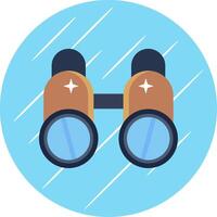 Binoculars Flat Circle Icon Design vector