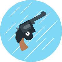 pistola plano circulo icono diseño vector