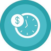 Time Is Money Line Shadow Circle Icon Design vector